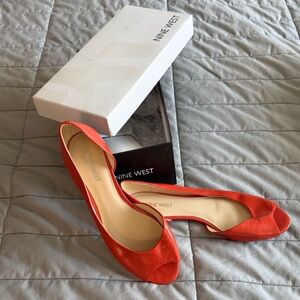 Nine West Women's Bright Red Flats